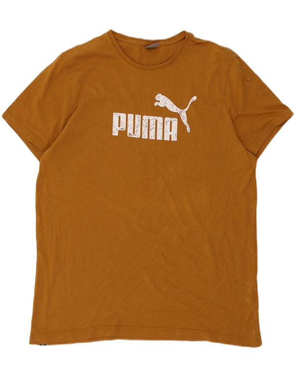 Puma Mens Graphic T-Shirt Top 2XL Algodão Marrom