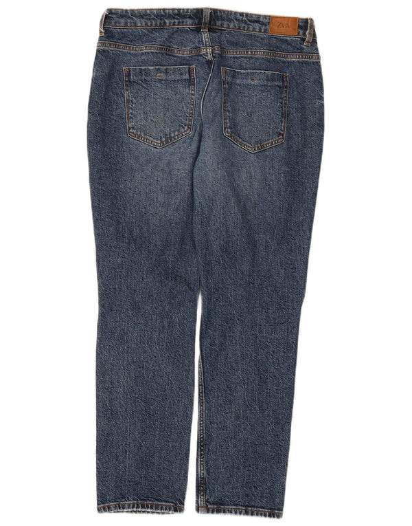 Calça jeans reta feminina Zara EU 40 médio W30 L28 algodão azul