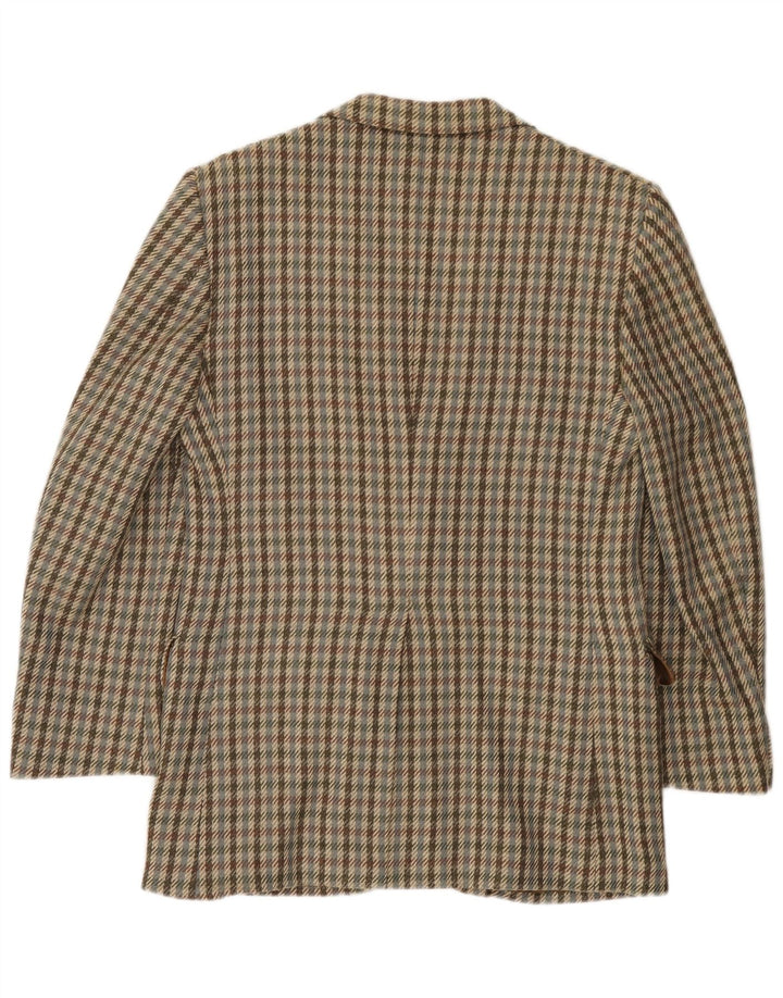 Aquascutum Jaqueta Blazer Masculina com 2 Botões Reino Unido 36 Pequena Caxemira Multicolorida
