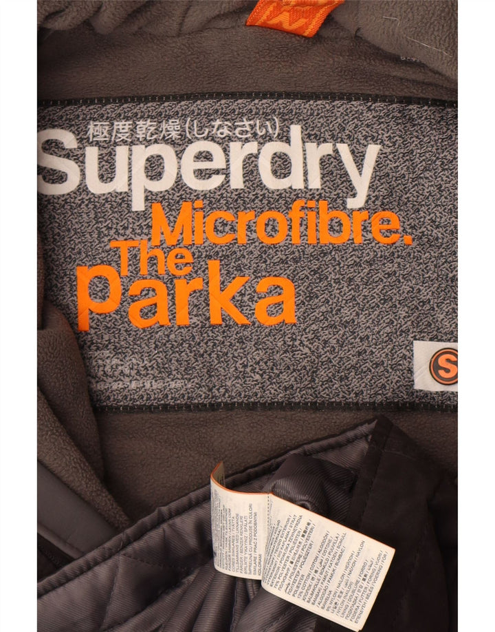 Jaqueta Parka masculina Superdry com capuz UK 36 poliéster marrom pequeno