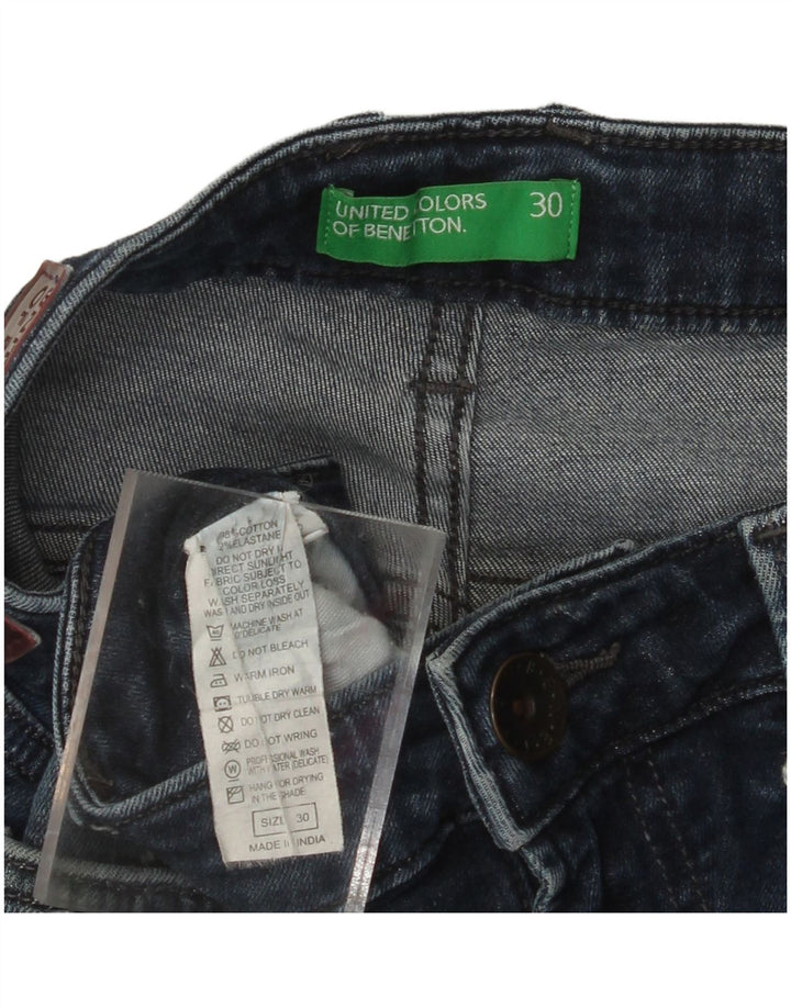 Calça jeans feminina slim tapered BENETTON W30 L30 algodão azul