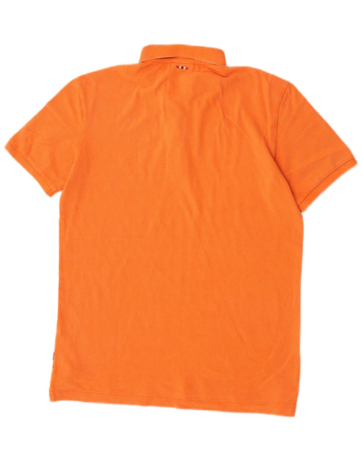 Camisa polo masculina Napapijri algodão laranja médio