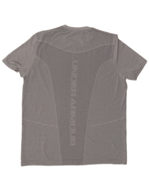Camiseta masculina Under Armour Heat Gear Graphic Top XL cinza risca de giz poliéster