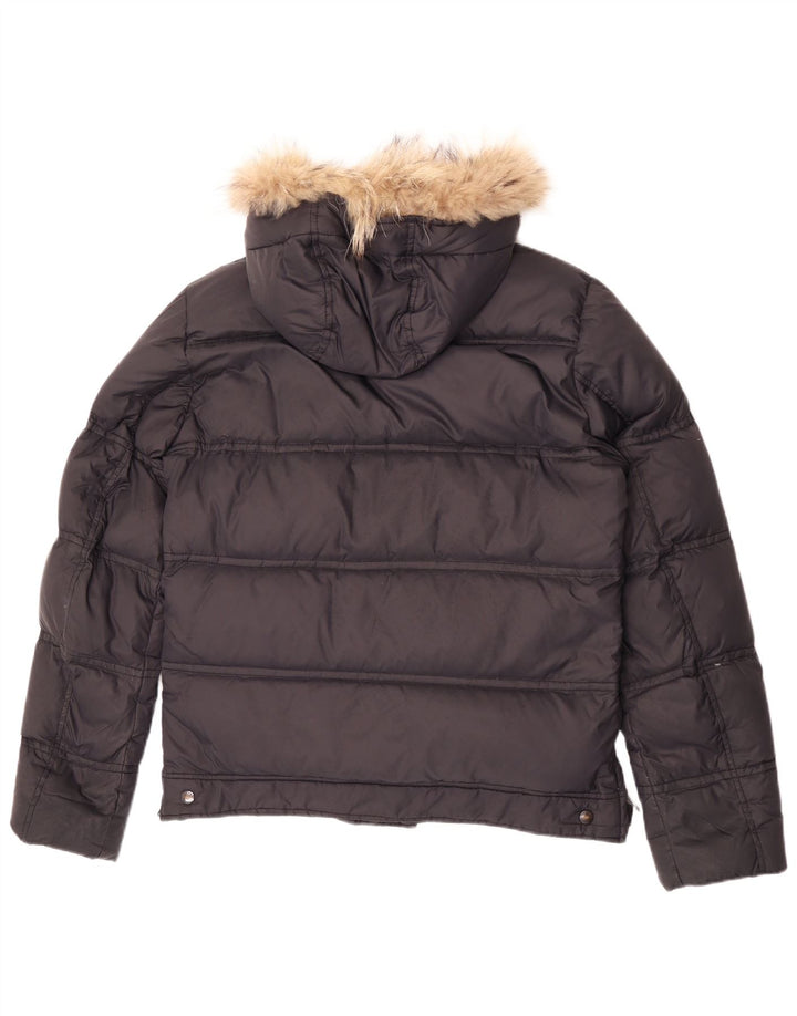 Jaqueta masculina acolchoada com capuz Blauer UK 38 nylon preto médio