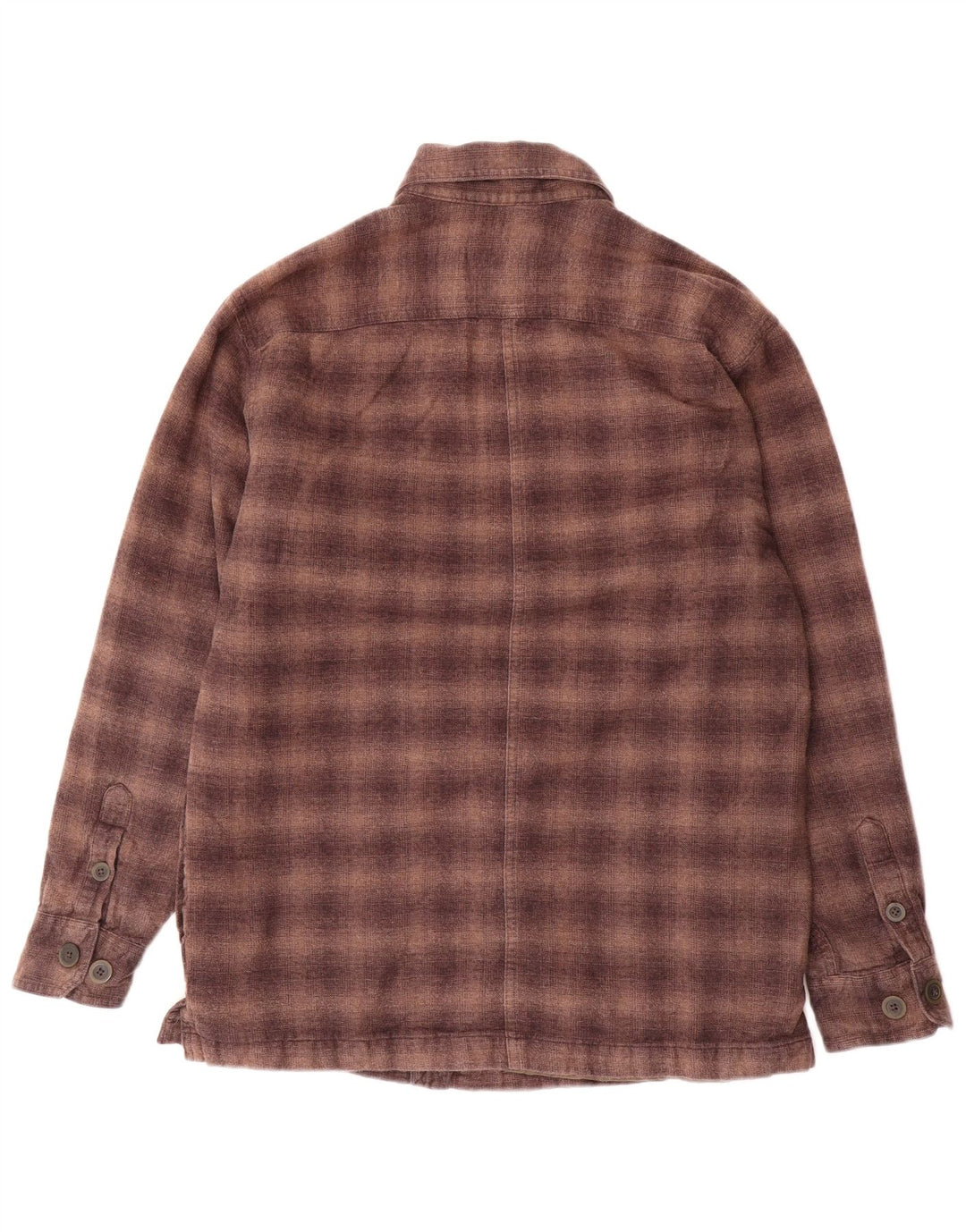 IZOD Camisa masculina de flanela de lenhador pequena de algodão xadrez marrom