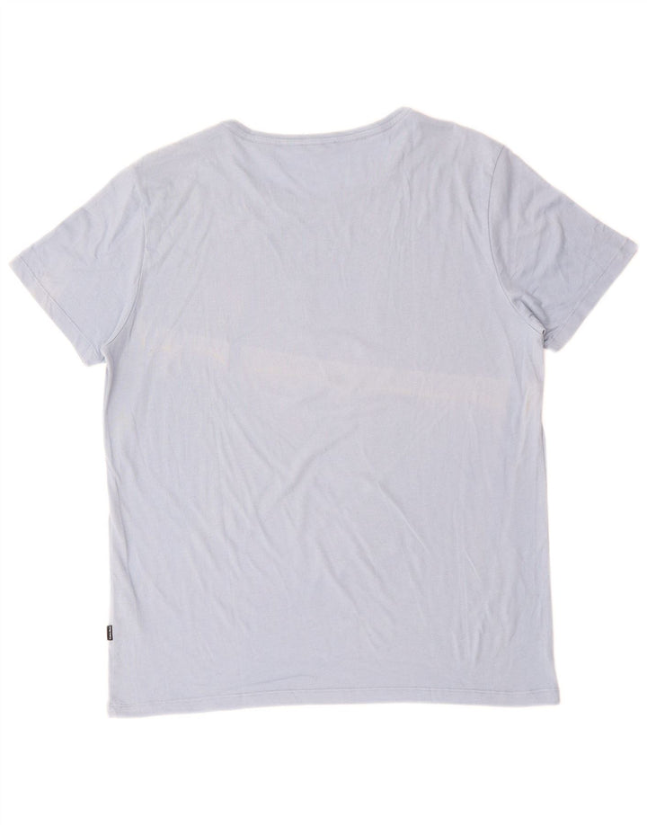Camiseta masculina CALVIN KLEIN com estampa gráfica de algodão azul médio