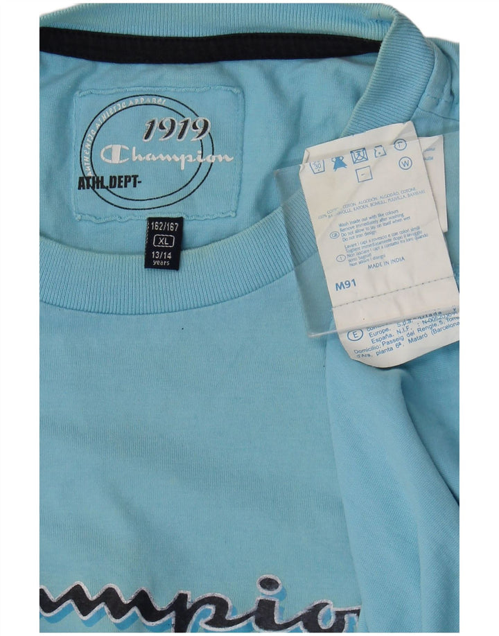 Colete gráfico Champion Boys Top 13-14 anos XL azul algodão