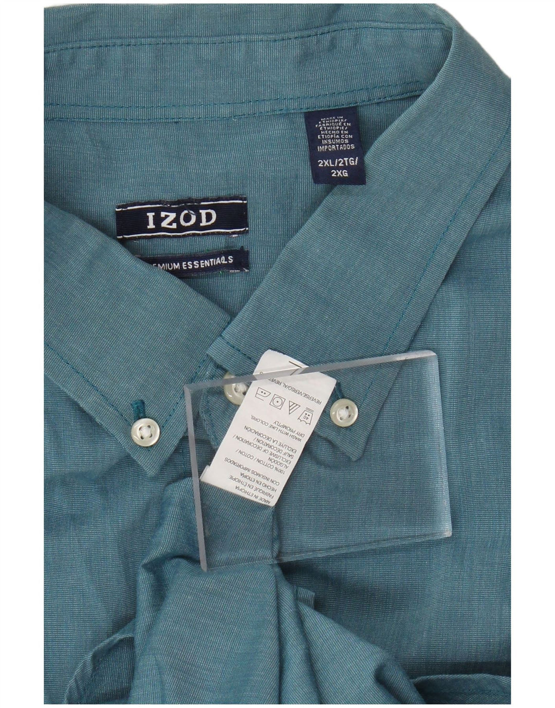 Camisa masculina IZOD 2XL algodão azul