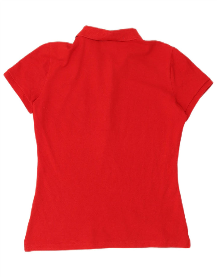 Camisa polo feminina Lacoste tamanho 40 algodão vermelho médio