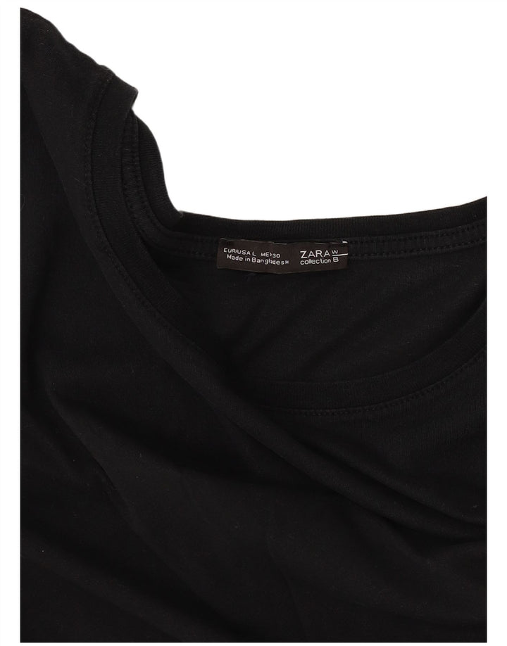 Camiseta feminina Zara UK 16 grande preta