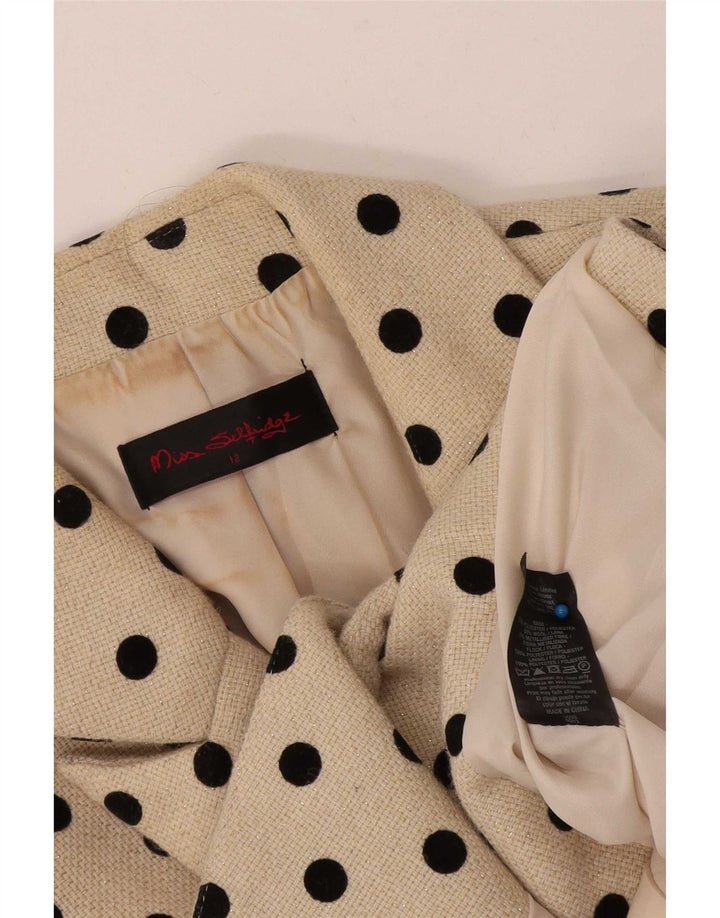 Jaqueta blazer feminina Miss Selfridge crop 1 botão Reino Unido 12 bege médio