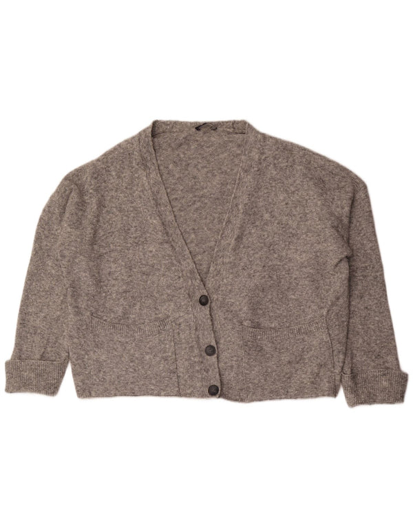 Suéter cardigã feminino grande Marks & Spencer Reino Unido 18 XL cinza manchado