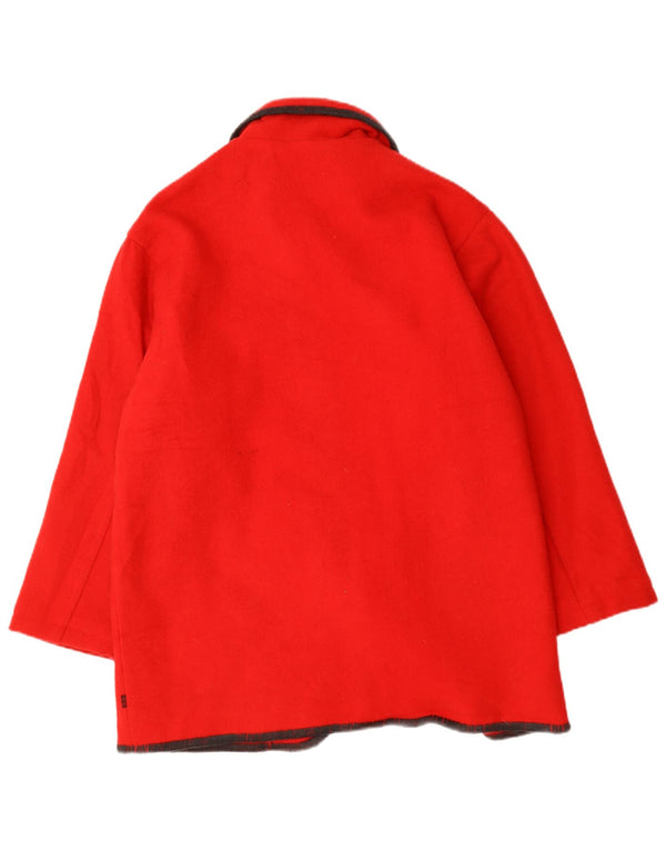 Sobretudo feminino Woolrich grande tamanho UK 14 lã vermelha média