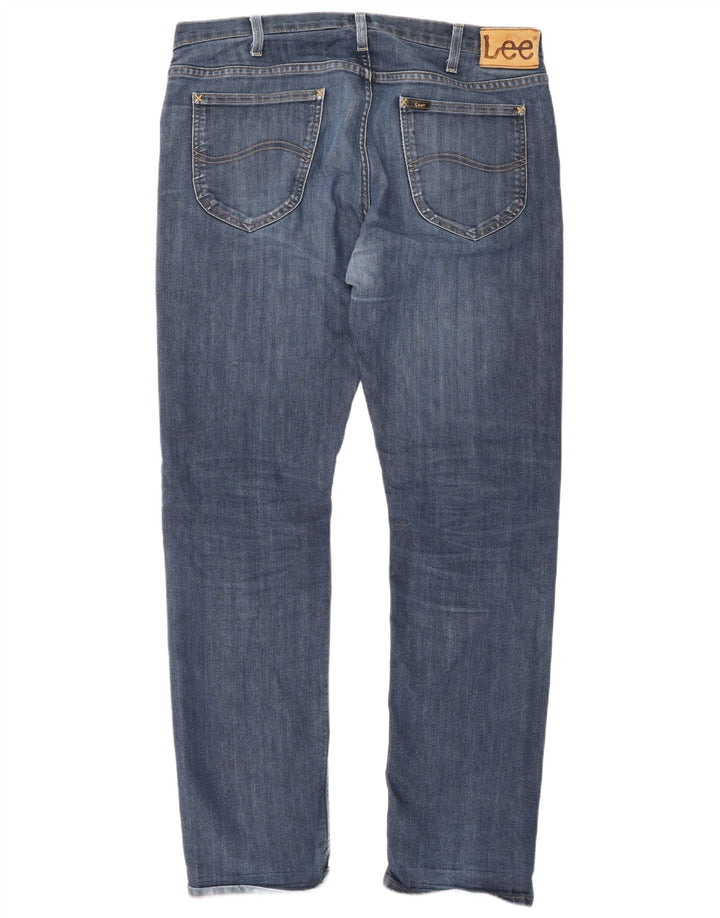 Lee Mens Daren Straight Jeans W36 L34 Azul Algodão