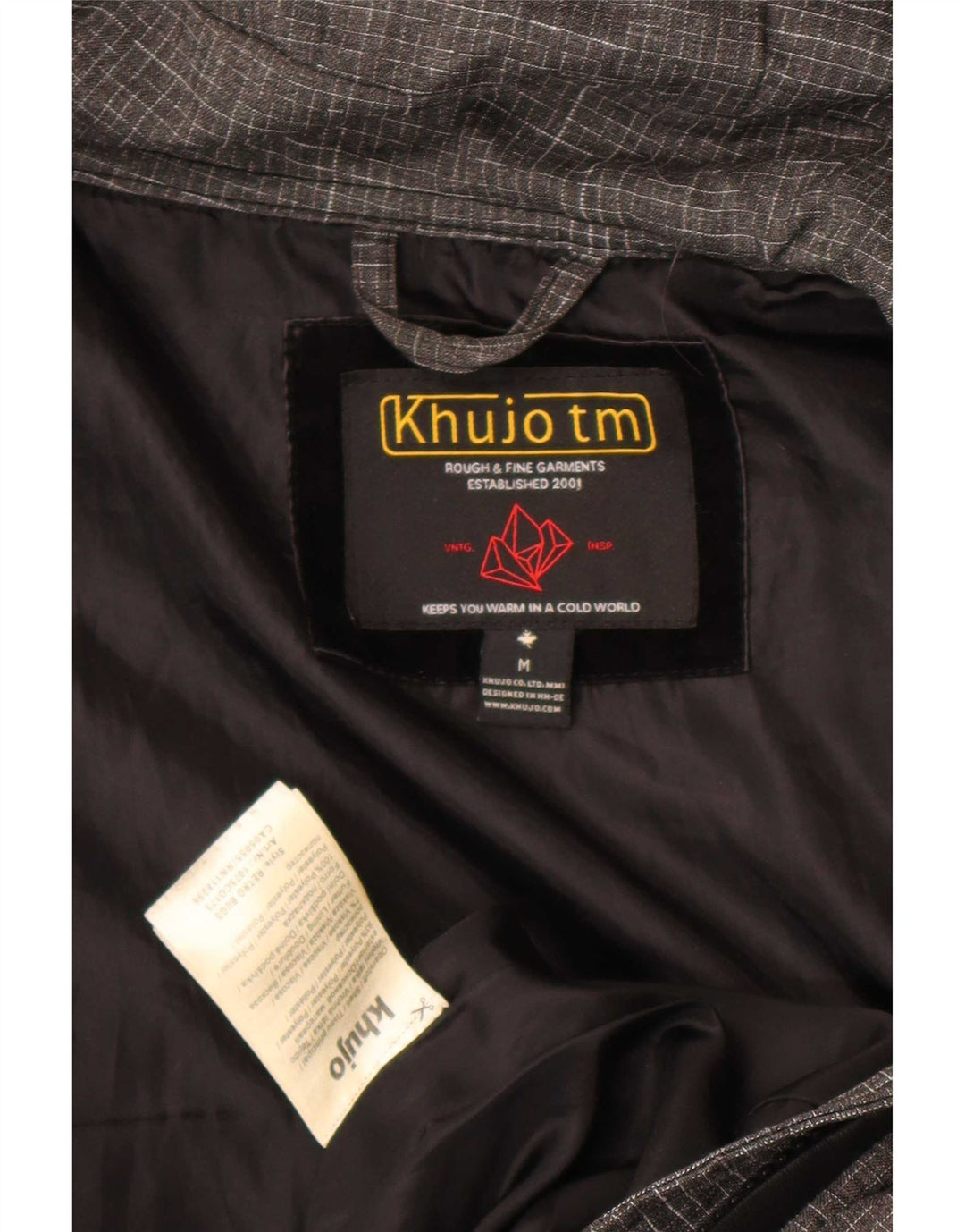 Jaqueta parka feminina com capuz KHUJO Reino Unido 14 poliéster colorblock cinza médio
