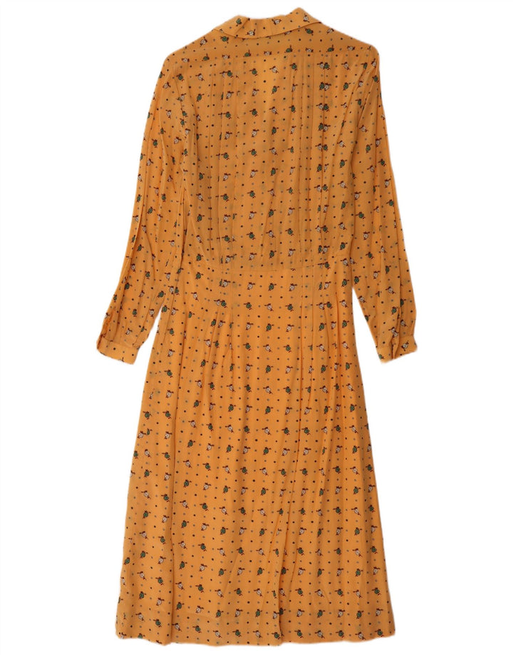 Diavolo Rosa feminino maxi pulôver camisa vestido IT 42 médio amarelo floral
