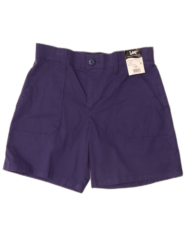 Shorts chino feminino Lee de cintura média US 8 médio W30 algodão azul marinho