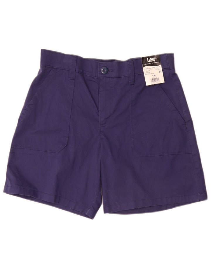 Shorts chino feminino Lee de cintura média US 8 médio W30 algodão azul marinho