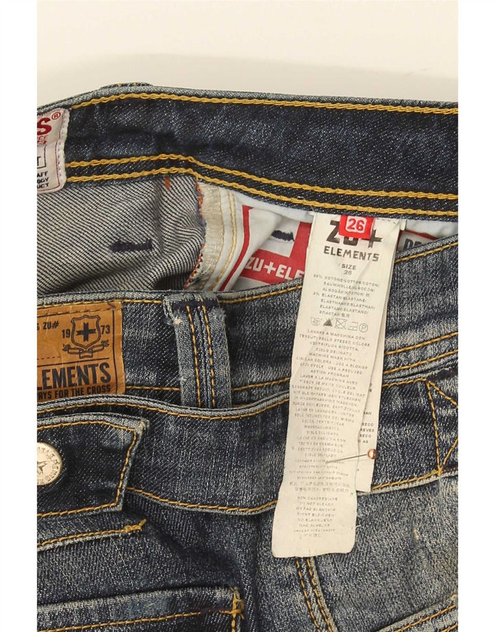 Zu Elements Womens Distressed Skinny Jeans W26 L31 Blue Cotton