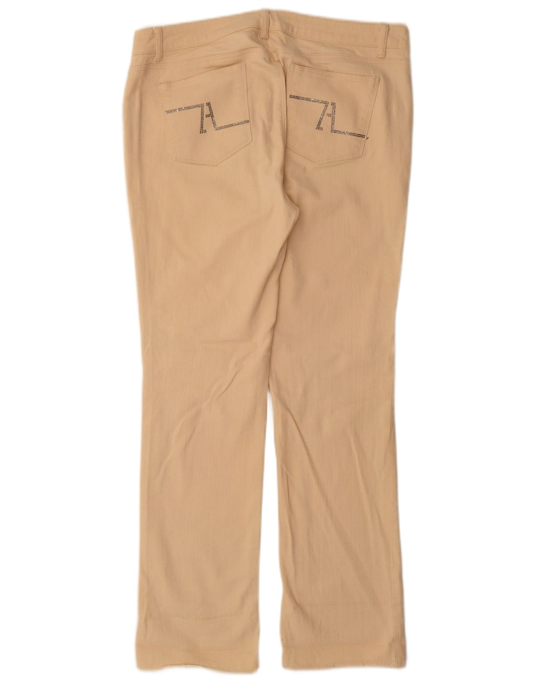 Calça jeans feminina Zara Bootcut EU 46 2XL W36 L31 algodão bege