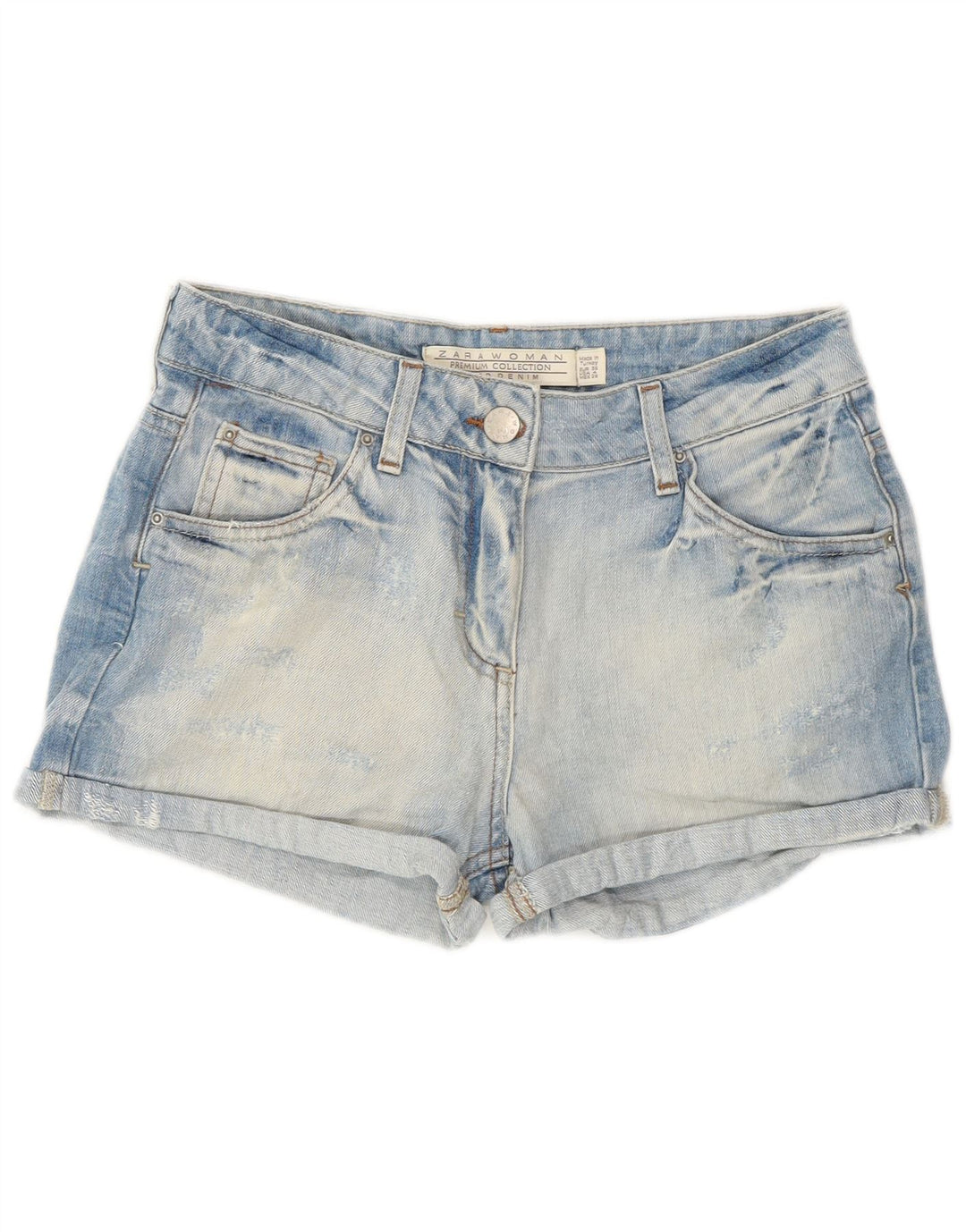 Shorts jeans feminino Zara EU 36 XS W26 azul