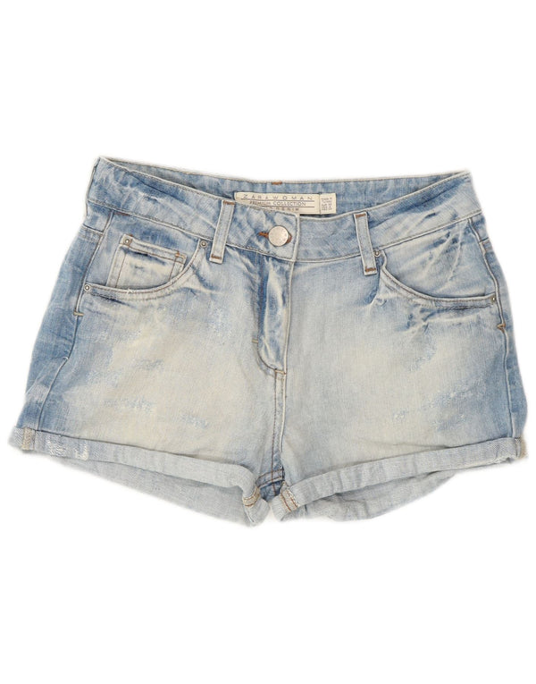 Shorts jeans feminino Zara EU 36 XS W26 azul