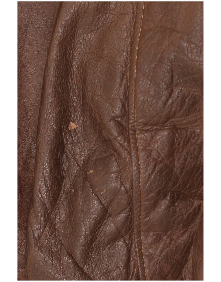 Jaqueta de couro masculina vintage UK 44 2XL couro marrom