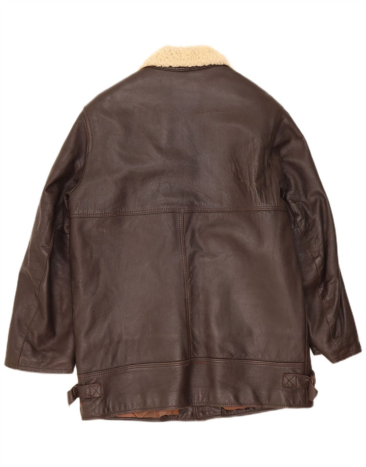 Jaqueta de couro masculina Ivy Oxford Reino Unido 36 pequena marrom
