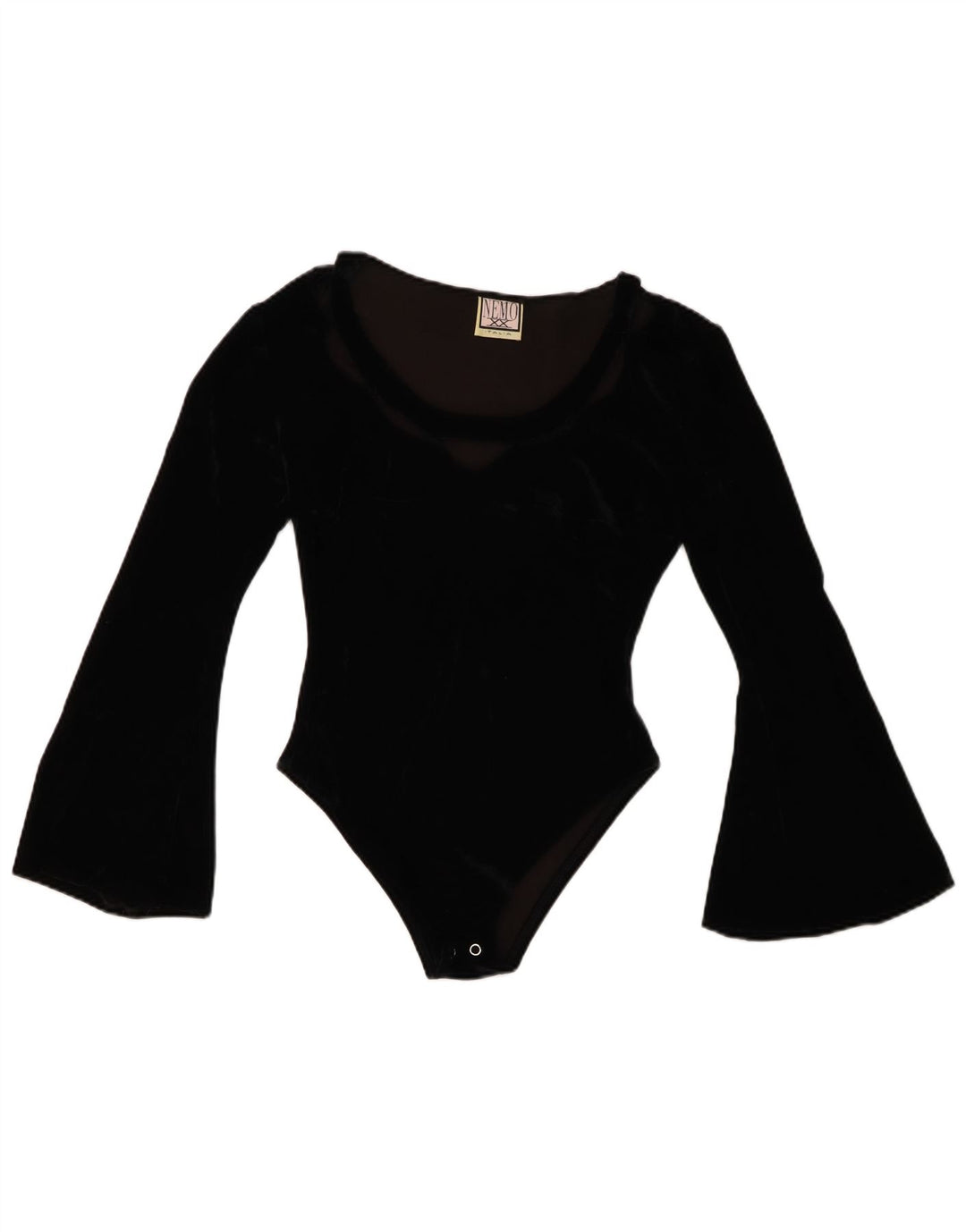 Body feminino de veludo VINTAGE UK 8 pequeno acrílico preto