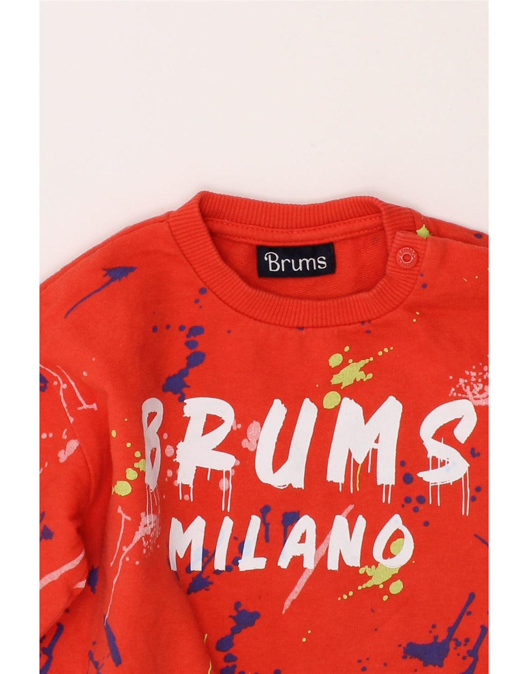 BRUMS Baby Girls Milano Graphic Sweatshirt Jumper 12-18 Months Red Cotton Vintage Brums and Second-Hand Brums from Messina Hembry 