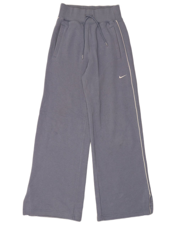Calça de treino Nike feminina com perna larga UK 4 XS azul algodão