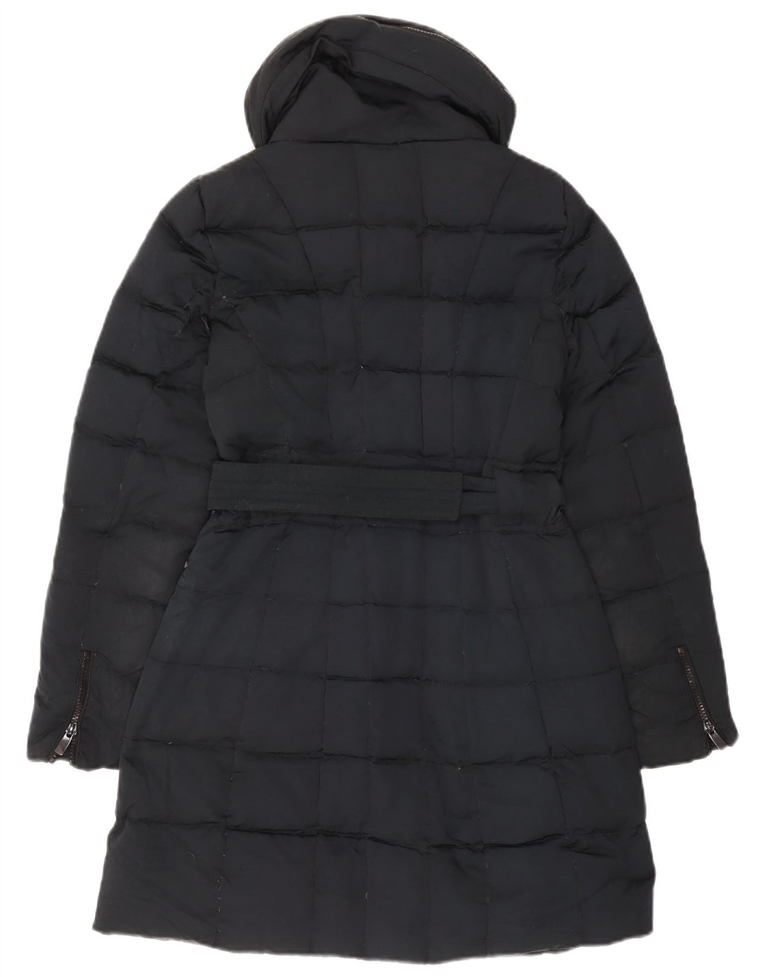 Casaco acolchoado com capuz feminino Zara Reino Unido 10 pequeno azul marinho