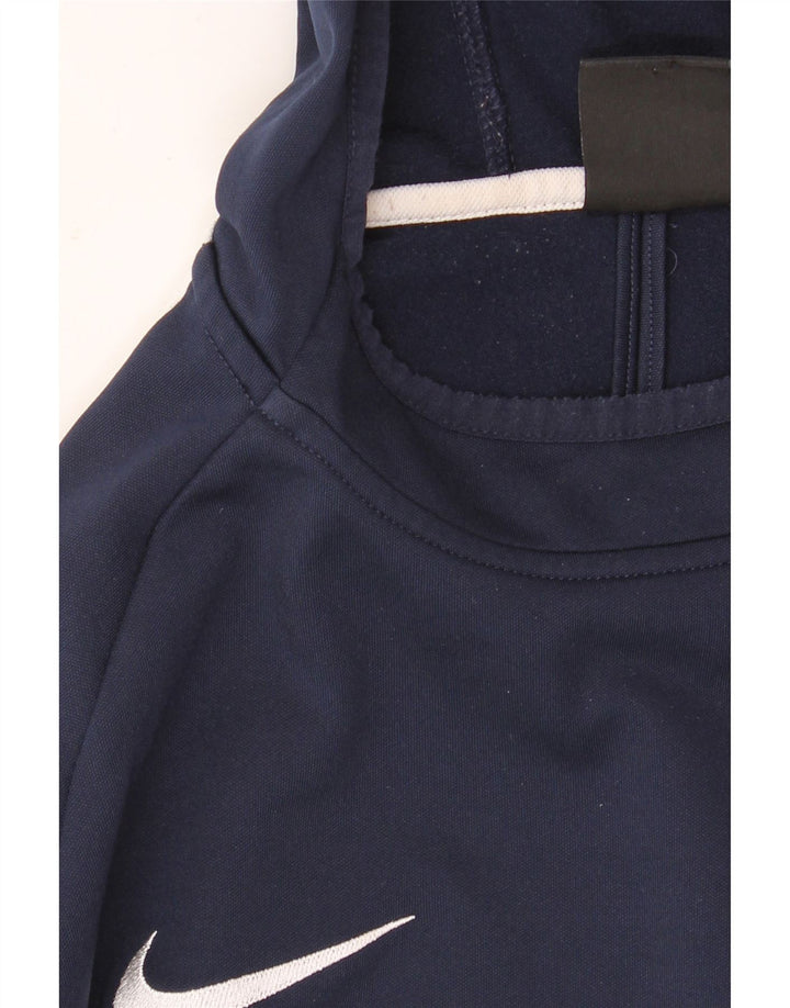 Jumper com capuz Nike masculino Dri Fit pequeno azul marinho colorblock poliéster