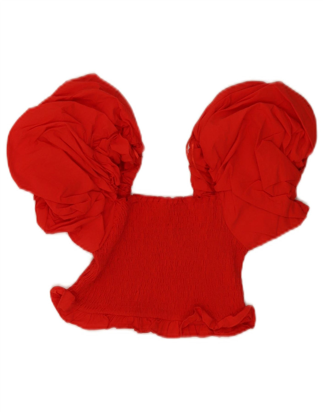 Zara Womens Off Ombro Crop Top Reino Unido 8 Pequeno Vermelho