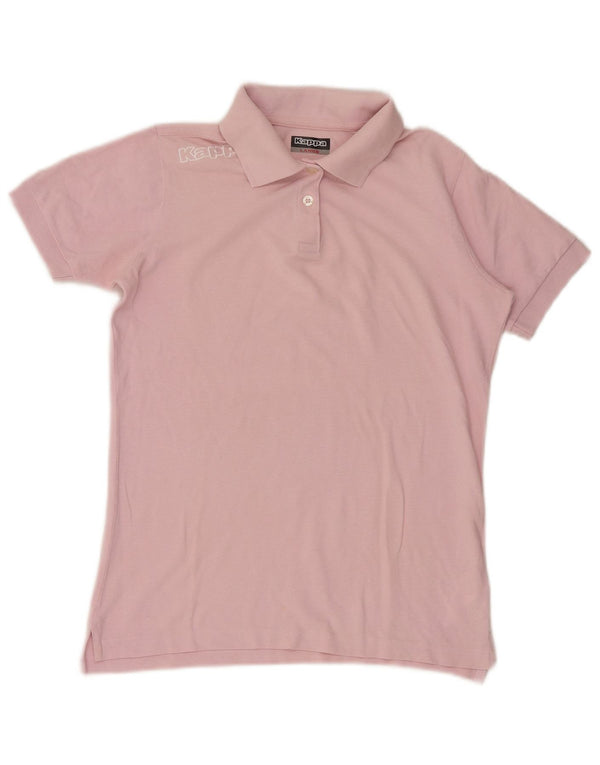 Camisa polo feminina Kappa UK 14 grande algodão rosa