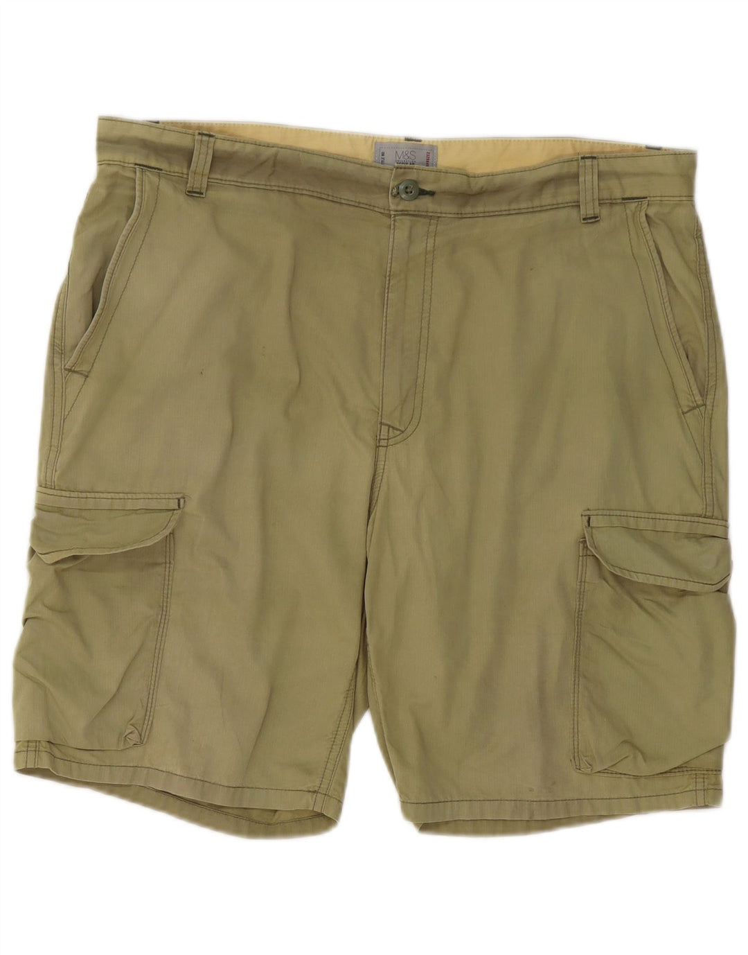 Shorts cargo masculino regular Marks & Spencer W38 XL algodão cáqui