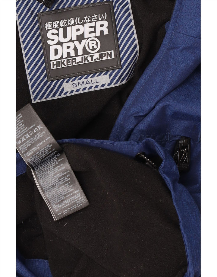 Jaqueta corta-vento masculina Superdry com capuz Reino Unido 36 poliéster azul marinho pequeno