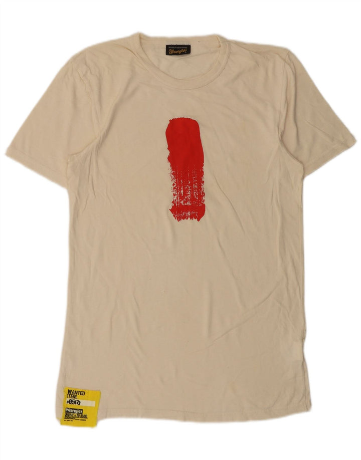 Wrangler Camiseta masculina gráfica grande de algodão branco