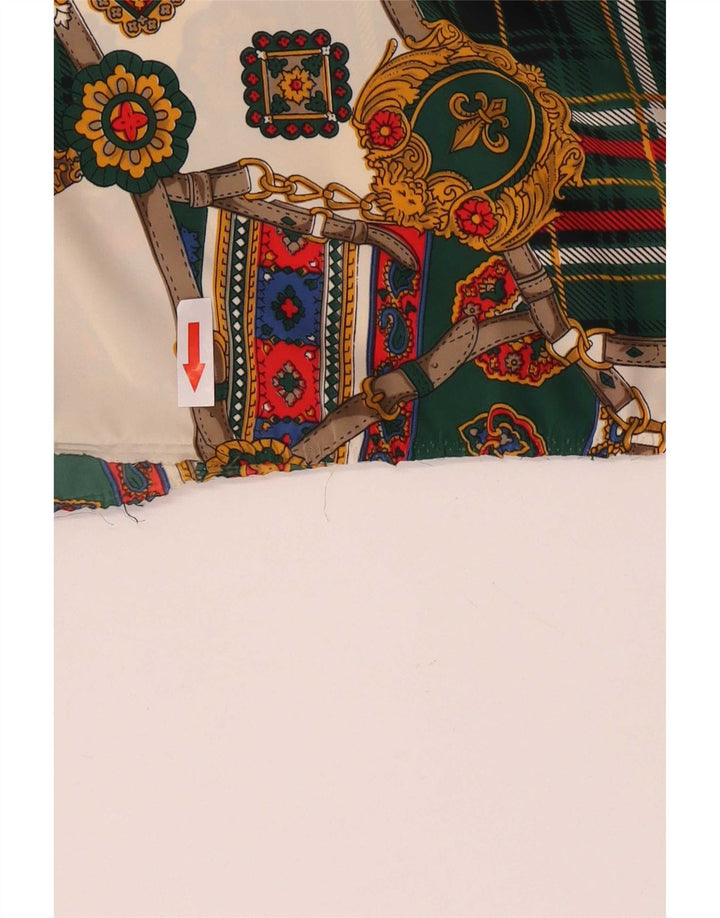 Blusa feminina vintage pulôver UK 16 grande floral multicolorido