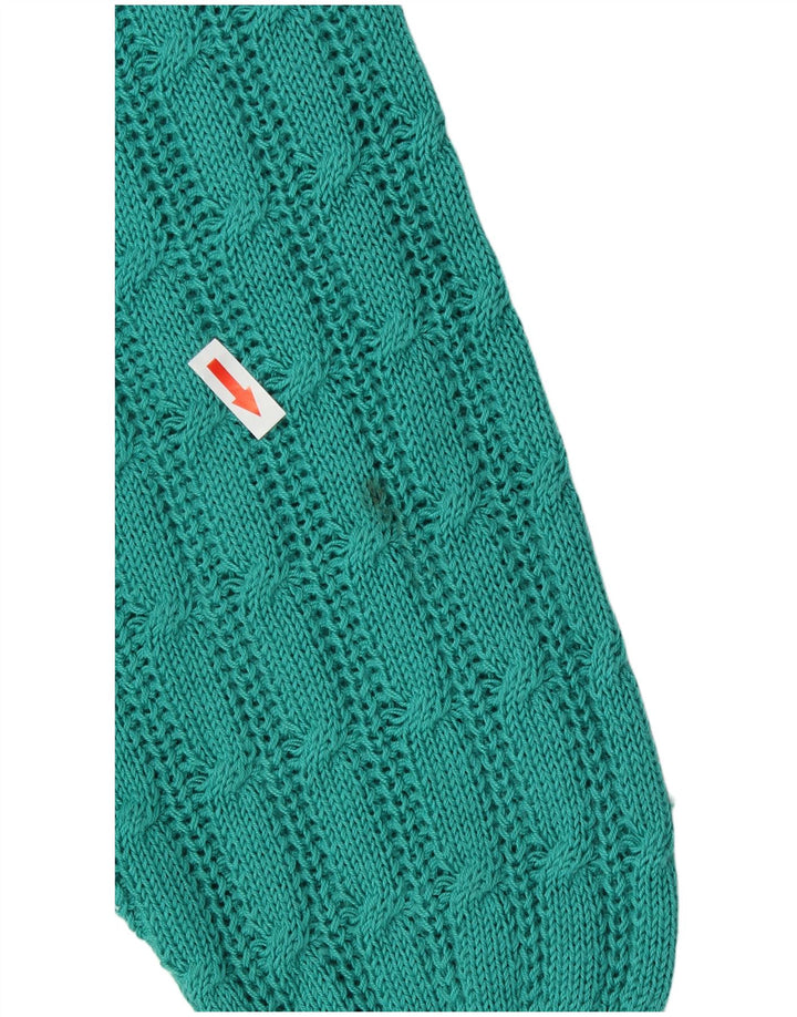 Suéter feminino vintage com gola redonda IT 50 XL turquesa acrílico