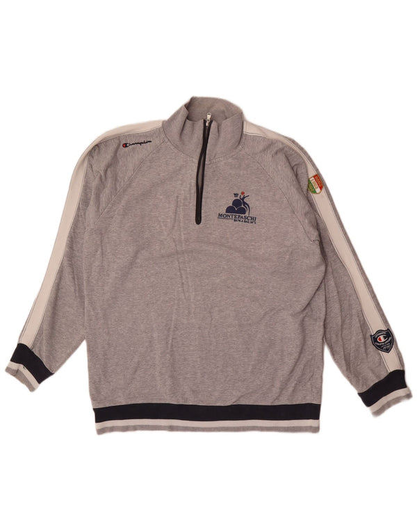 Moletom masculino Champion com zíper e gola 2XL cinza bloco colorido