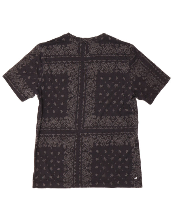 Camiseta Nike Masculina Dri Fit Graphic Top Pequeno Algodão Paisley Preto