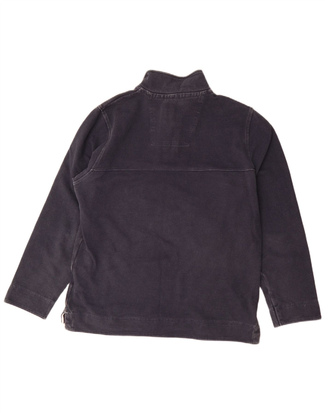 Crew Clothing Mens moletom com gola zip jumper médio algodão azul marinho