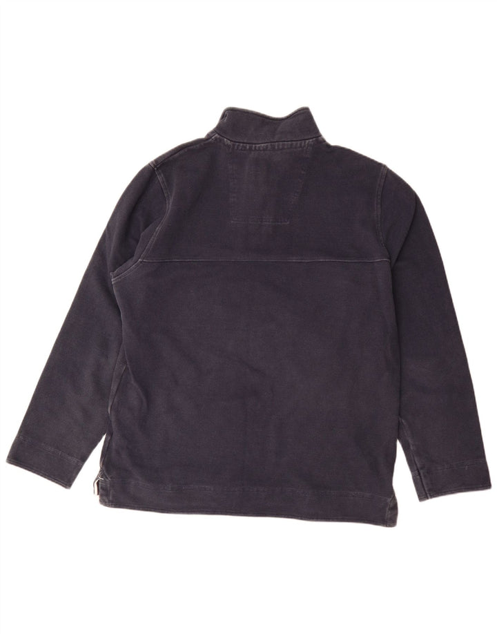 Crew Clothing Mens moletom com gola zip jumper médio algodão azul marinho