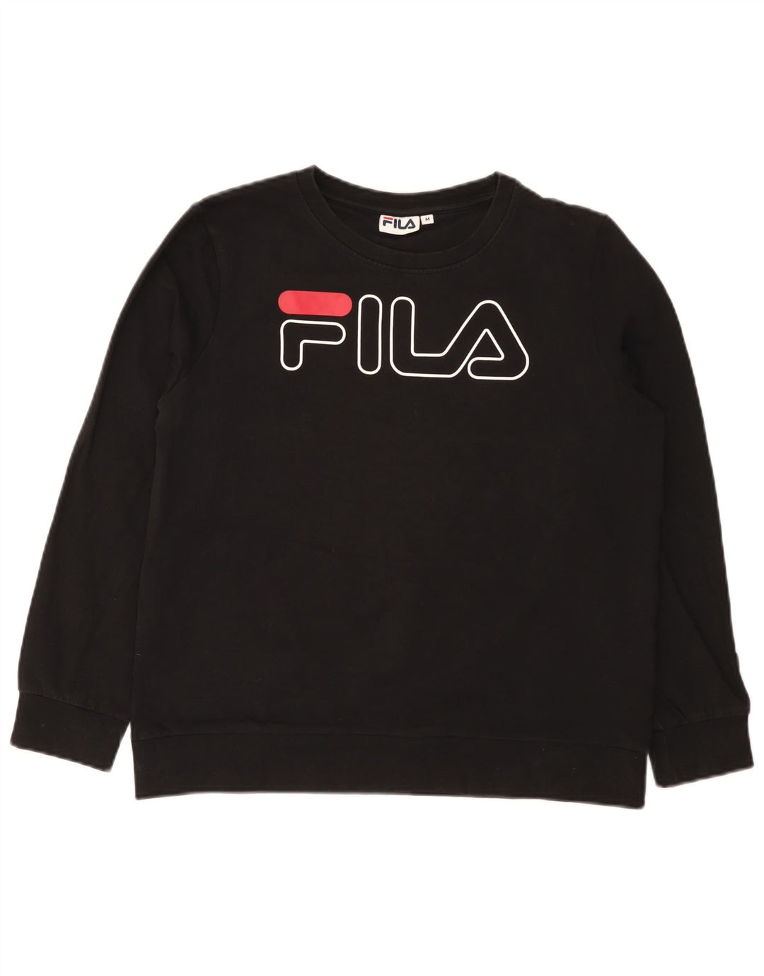Fila feminino gráfico moletom jumper UK 14 médio preto