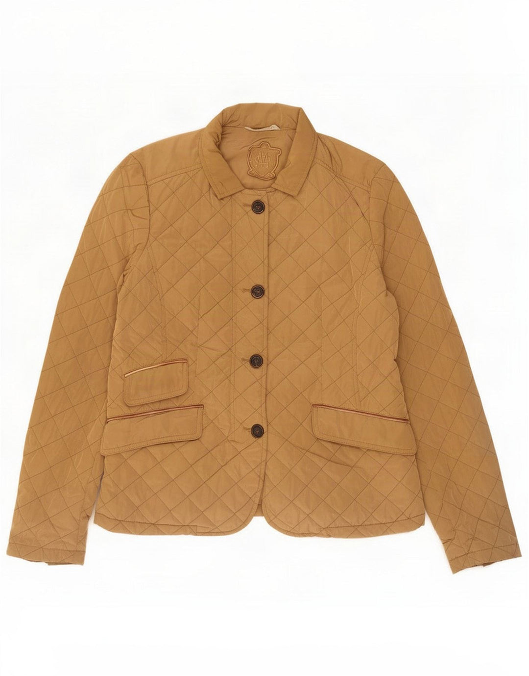 Jaqueta acolchoada feminina Massimo Dutti Reino Unido 14 grande poliéster bege