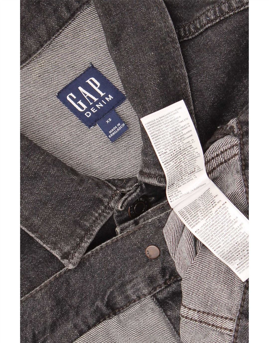 Jaqueta jeans masculina Gap UK 34 XS algodão cinza