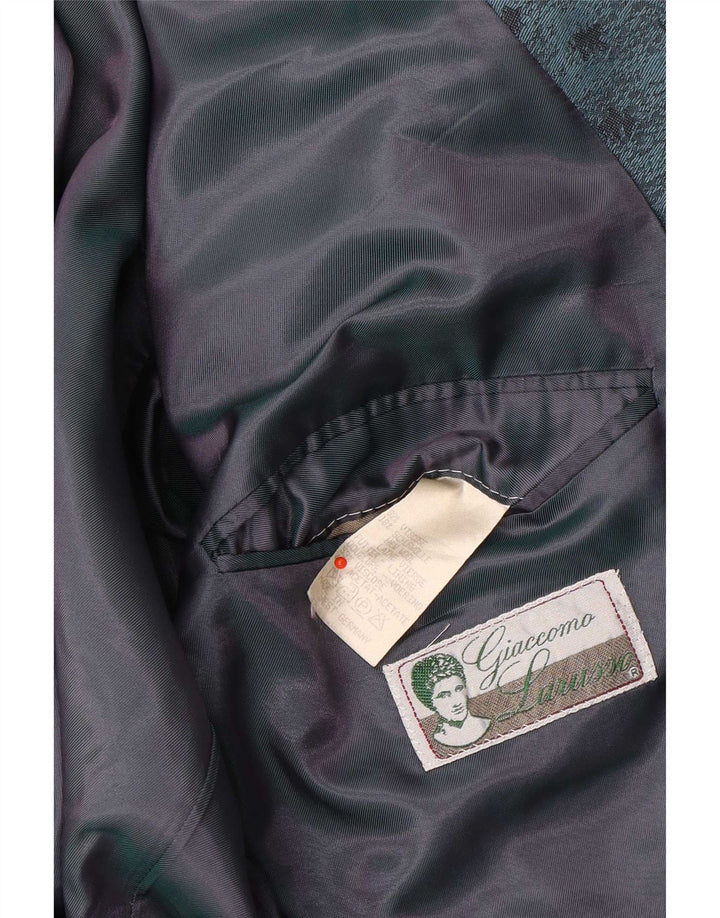 Jaqueta blazer feminina Giaccomo Larusso com padrão abstrato Reino Unido 16 grande azul