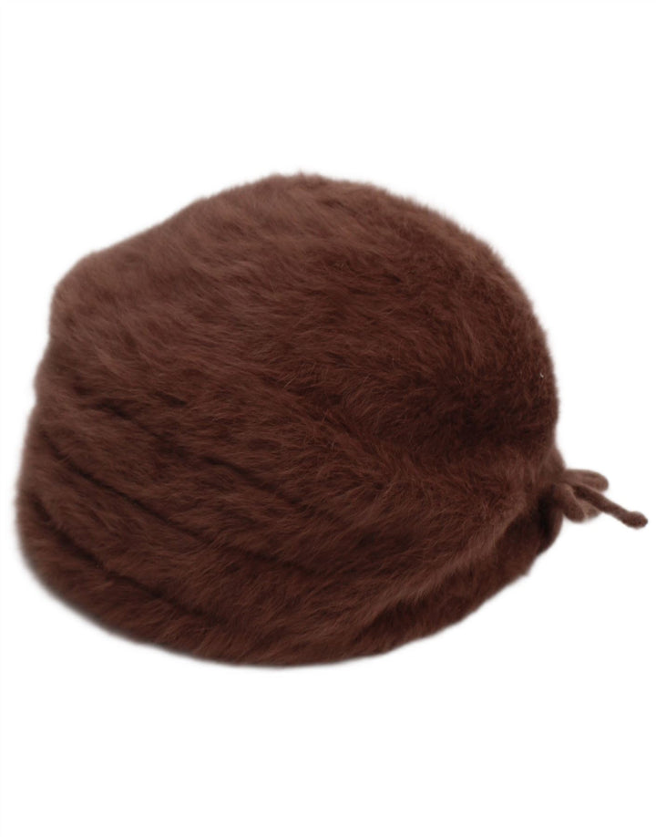 Gorro feminino Kangol de pele sintética marrom médio