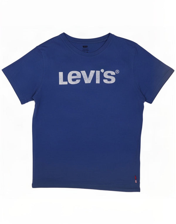 Camiseta masculina gráfica Levi's Top médio azul algodão